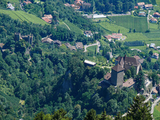 Tyrol Castle seen from above.