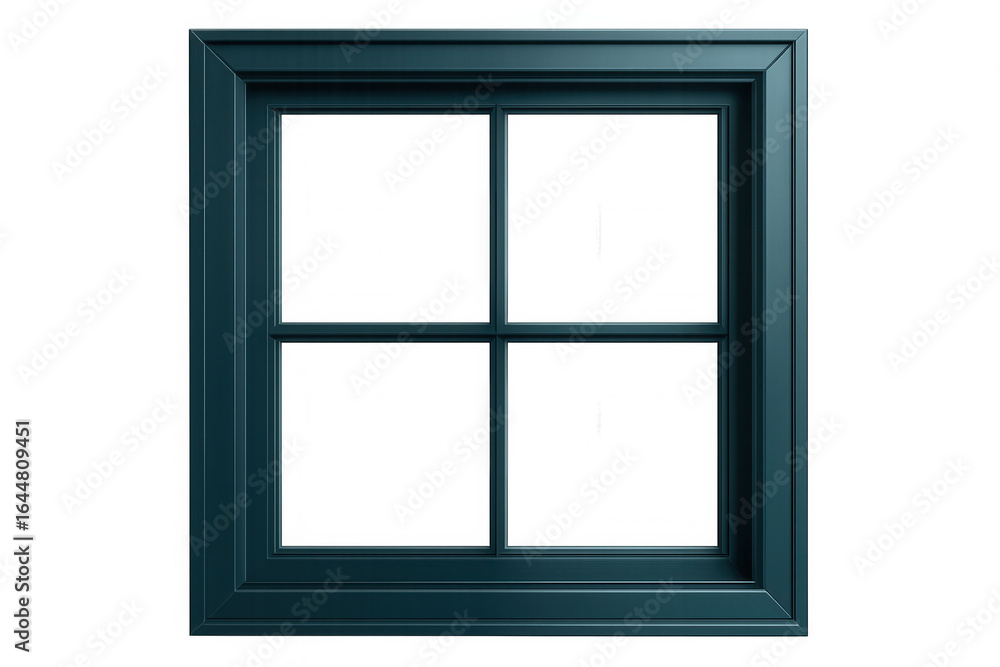 Aufkleber teal window frame with clear background for seamless integration into architectural visualization pr