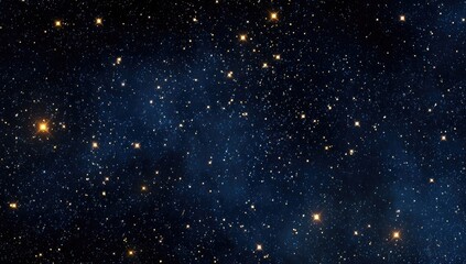 Fototapeta premium Deep space, a cosmic expanse of glittering stars and nebulae. A vast, dark backdrop filled with scattered, bright stars, with a nebula-like, hazy band of light across the center