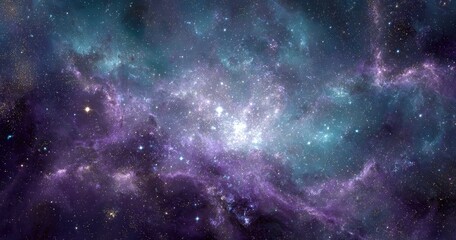 Naklejka premium Cosmic nebula tapestry of swirling colors