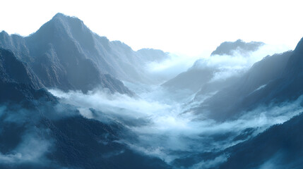 mountains and clouds