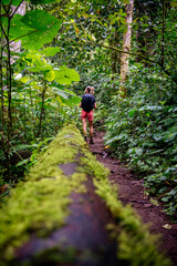 Girl hiking at the pipline trail in Boquete