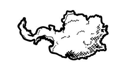 Illustration of a black and white cloud formation with detailed crosshatching and rough outline style
