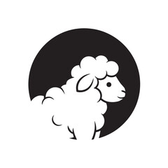 Simple Sheep Logo, flat illustration vector, branding for company