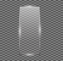 glass,rectangle,transparent realistic vector transparent clear glass vertical rectangle panel or screen overlay design element