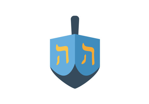 blue dreidel with hebrew letters clip art preview