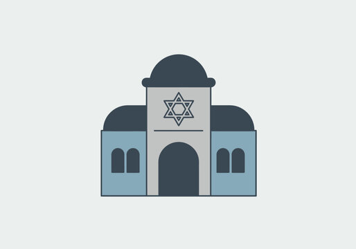 jewish synagogue building flat design clip art preview