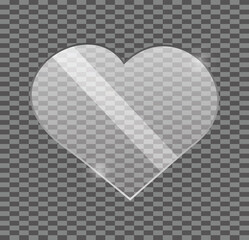 glass,heart,transparent realistic vector transparent clear glass heart shape panel or screen overlay design element