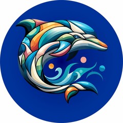 Dolphin Cubism Pop art 