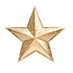 Obraz premium Title: Golden 3D Star Ornament with Reflective Surface for Festive Decor