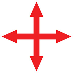 Four Red Arrows icon flat