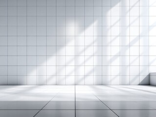 Obraz premium Empty white room, sunlight through window