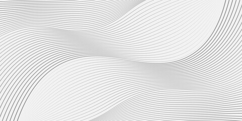 Pattern of gray wavy lines on white background. Vector