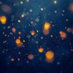 Fototapeta premium fantasy lantern night gradient twilight indigo to soft gold distant glow effect sharp and magical atmosphere smooth blend k HD abstract yet focused layout