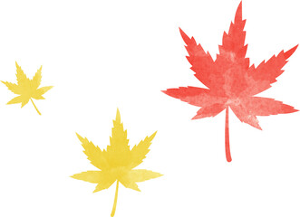 和風紅葉のイラスト　テクスチャあり透過済み