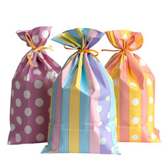 Isolated on white background studio lighting clean cut-out carnival prize mini bags birthday party d?cor sharp focus