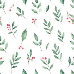 Christmas botanical pattern