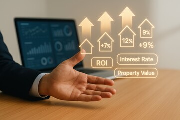 Financial Metrics Dashboard with ROI, Interest Rate, and Property Value Increases
