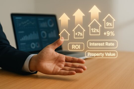 Financial Metrics Dashboard with ROI, Interest Rate, and Property Value Increases
 - Powered by Adobe