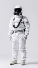 Full body protective suit breathing mask safety gear white color industrial equipment personal protective equipment isolation suit health safety