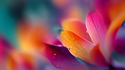 Fototapeta premium Vibrant petals gleam with morning dew