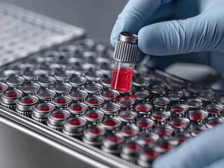 Carefully handling DNA sample in laboratory setting, showcasing precision and attention to detail