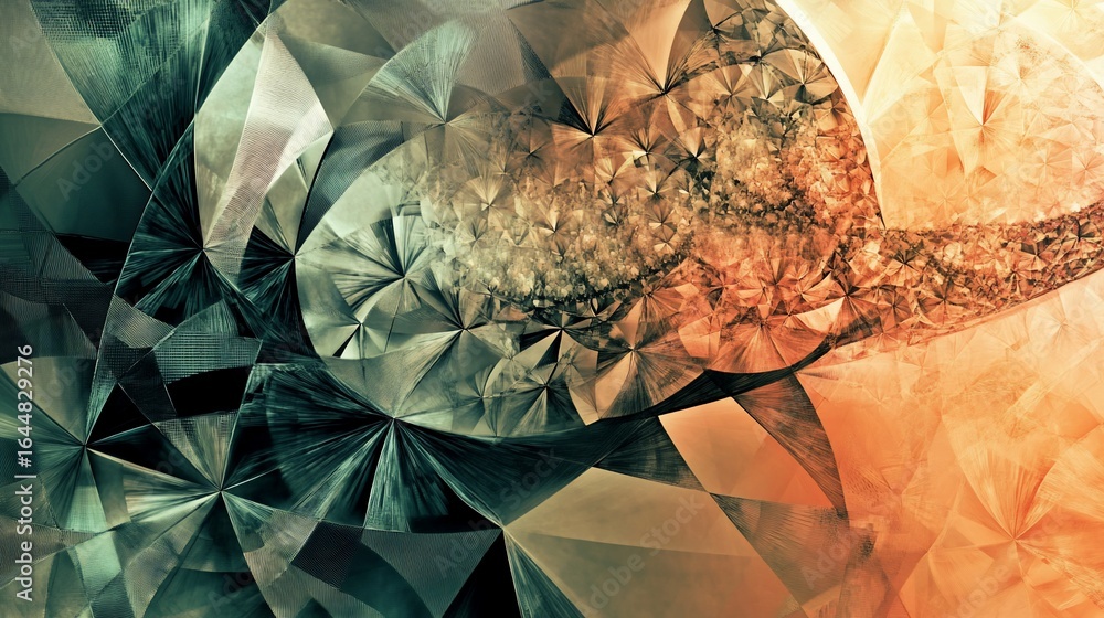 Poster abstract geometric background with a kaleidoscope of colors and shapes