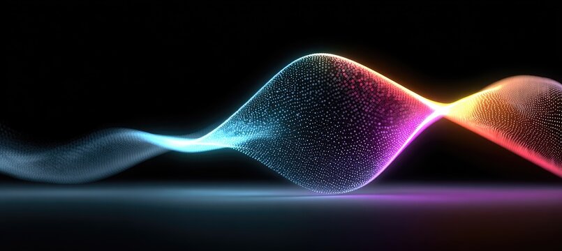 Abstract glowing wave form