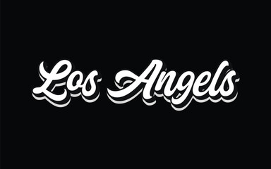 Los Angeles Hand Lettering Typography Vector Template