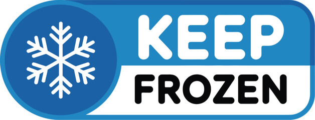 Keep frozen label with snowflake icon for food and product packaging