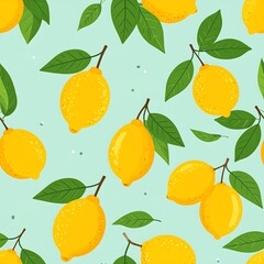 Obraz premium Lemon pattern on pastel background