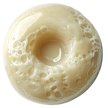 png style image of translucent ba-wan dough disk, gelatinous wrapper component, isolated on white background 