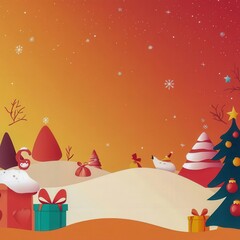 Vector illustration of a minimalist holiday scene featuring clean isolated festive icons and ample negative space on a subtle gradient
