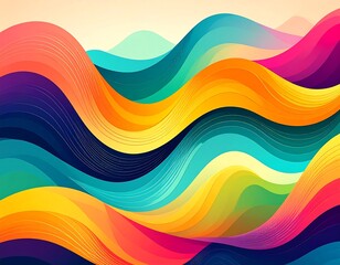 Abstract vibrant wavy colorful background