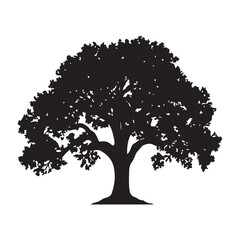 Fototapeta premium Tree SVG – Nature Silhouettes for Crafts, Wall Art & Logos Forest Tree Clipart – Pine, Oak, and Seasonal Designs for DIY Projects Minimal Tree Silhouette – Clean Nature Art for Stickers & Decor Tre