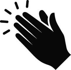 Obraz premium Silhouette of a clapping hand with radiating lines indicating applause