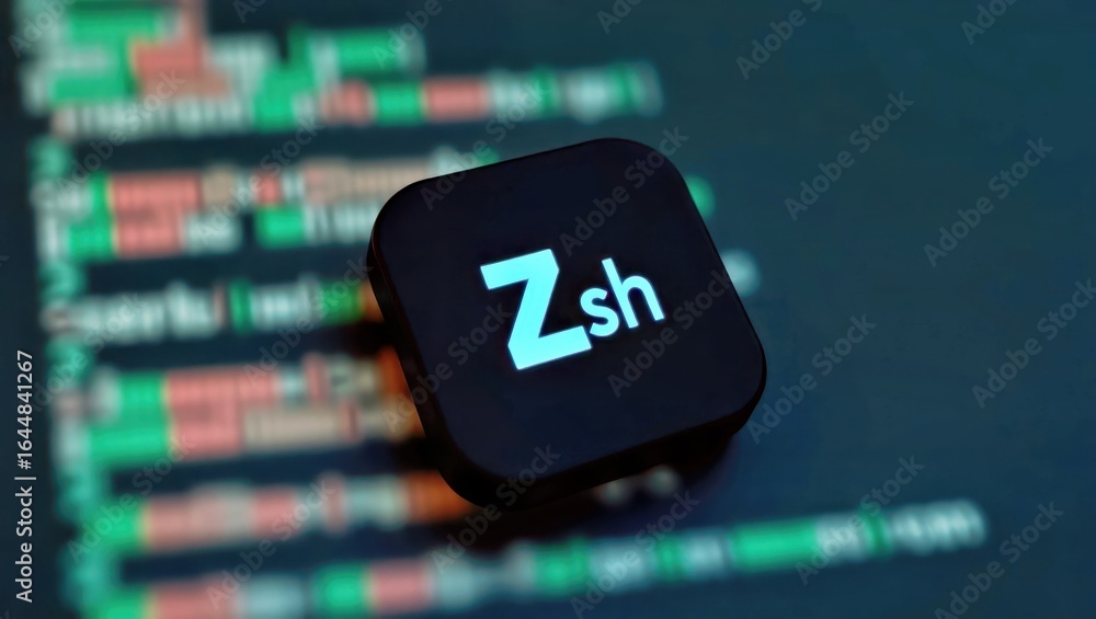Poster zsh. zsh terminal icon black cube digital code software programming te