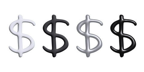 Set of 3d dollar currency symbol. Single element for design