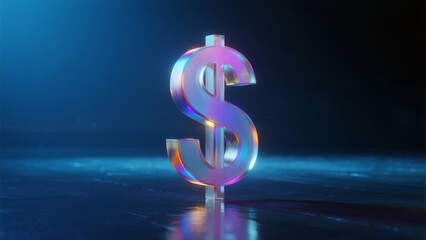 dollar sign on blue background