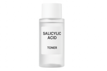Salicylic acid toner bottle isolated on transparent background