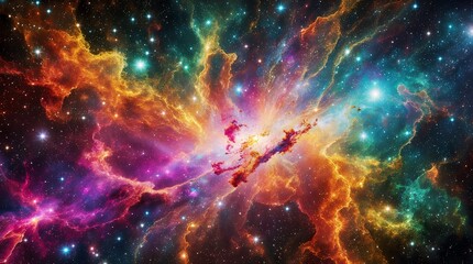 Obraz premium Beautiful abstract background of cosmic flows nebula galaxy background.