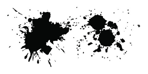 ink blots and splats. detailed ink splats Hyperrealistic Highly Detailed Isolated On Transparent Background	