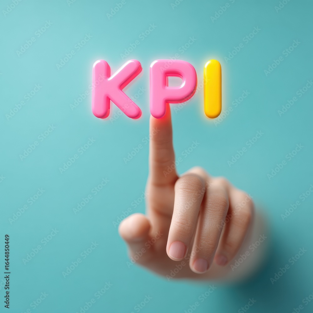 Poster professional high-quality digital kpi interface with finger touch in modern business setting for per