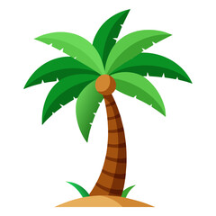 Tropical Palm Tree Flat Icon
