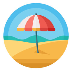Beach Umbrella Flat Icon
