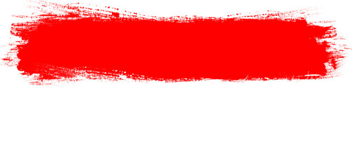 Artistic Indonesia National Flag Brush Stroke Design with Bold Red and White Colors on Transparent Background for Creative Projects