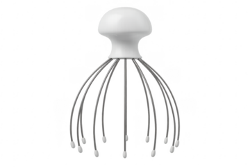 Head massager device with transparent background for relaxation and stress relief