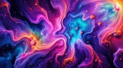 Fototapeta premium Beautiful abstract background of cosmic flows nebula galaxy background.
