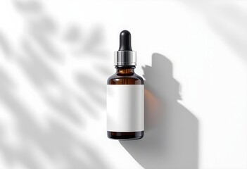 Serum Bottle with Dropper Mockup on Clean Background