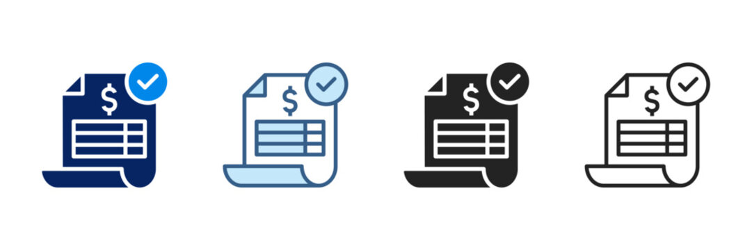 Invoice Icon Set Multiple Style Vector Illustration